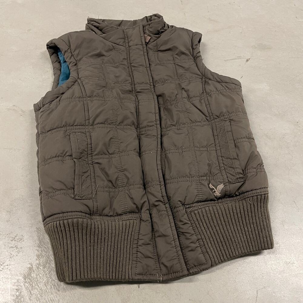 y2k american eagle puffer vest jacket